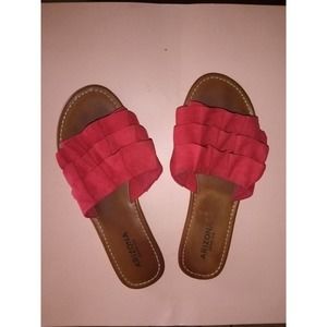 Arizona Women's Ruffle Slides - Red, Size 7